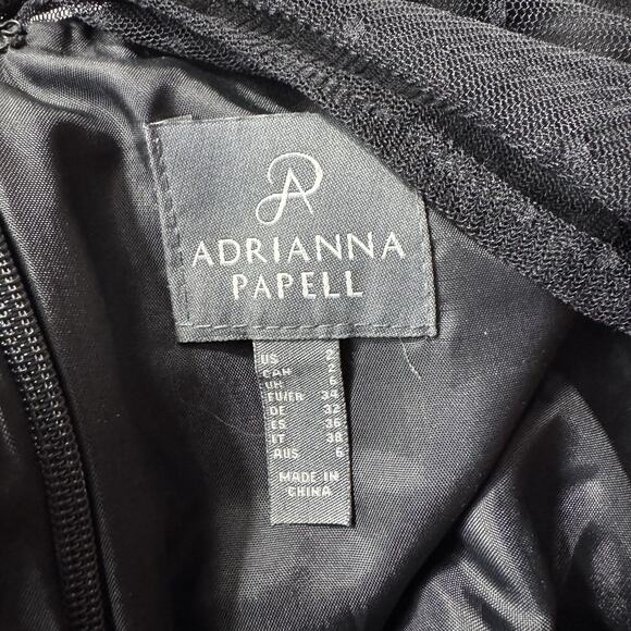 ADRIANNA PAPELL Womens Dress Sz 2 Black Whimsigoth Cocktail Coquette Dark Fairy - Picture 6 of 13